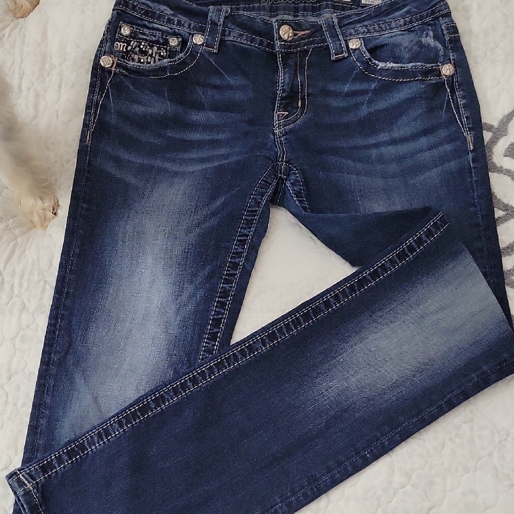Miss Me Dark Blue Straight Leg Jeans - Picture 8 of 8